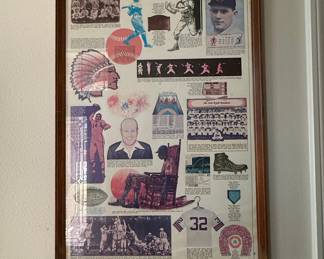 Vintage Cleveland Indians and Browns Sports Memorabilia Collage Print
