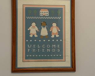 E. Blonder 'Welcome Friends' Cross Stitch Print