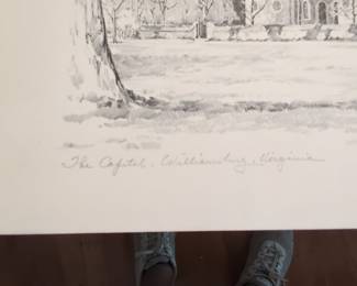 Charles H. Overly Colonial Williamsburg Sketches - Set of 2