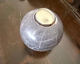Soapstone Sphere Candle Holder