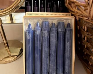 Vintage Colonial Candle "Wedgewood Blue" Taper Candles in Original Box