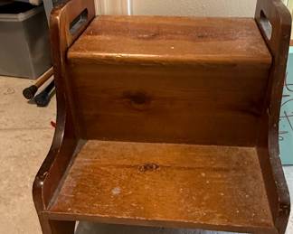 Vintage Wooden Two-Step Step Stool