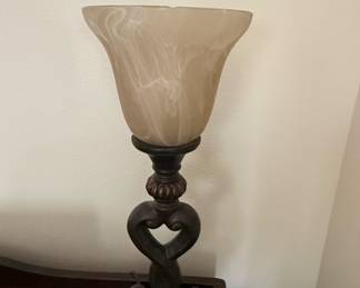 Regency Hill Traditional Accent Table Lamp with Alabaster Glass Shade