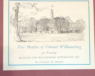 Charles H. Overly Colonial Williamsburg Sketches - Set of 2