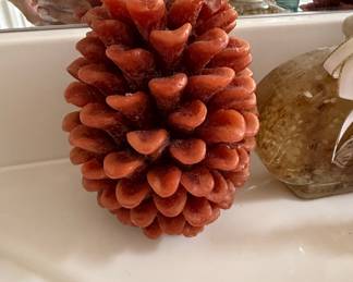 Vintage Pinecone Beeswax Candle
