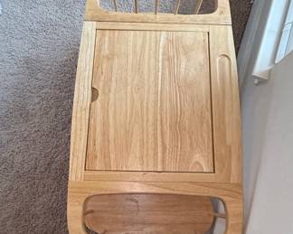 Vintage Wooden Spindle Bed Tray with Magazine Racks