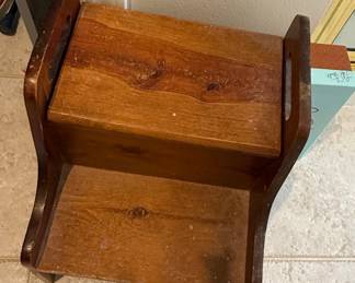 Vintage Wooden Two-Step Step Stool