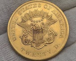 1861 $20 Liberty Head Gold Double Eagle Gold Coin – Civil War Era
