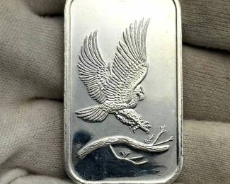 Vintage SilverTowne Eagle 1 Troy Oz .999 Fine Silver Bar – Bullion; Retail $100