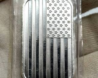 American Flag 1 Troy Oz .999 Fine Silver Bar – Patriotic Bullion