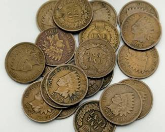 (20) Coin 1900s Indian Head Cent Collection