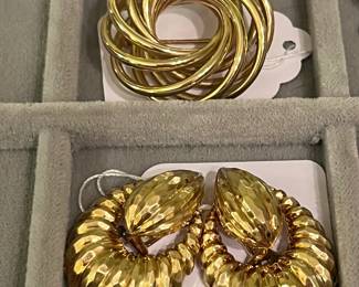 Henry Dunay 18K Clip On earrings / 14K Brooch