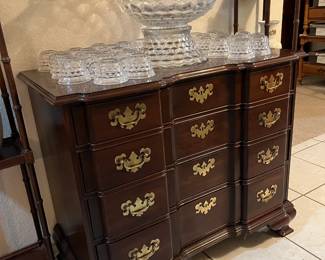 Huge American Fostoria Punch Bowl Underplate & Cups