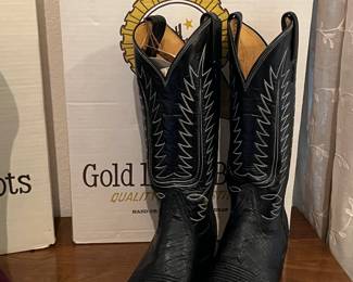 Tony Lama Black Smooth Ostrich Boots