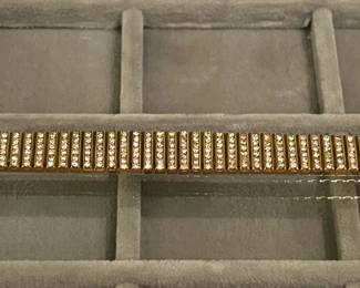 18K / 750 Yellow Gold and Diamond Bracelet 