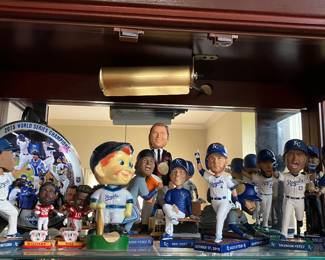 Sports collectibles and bobbleheads.