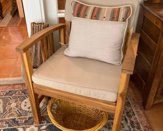 acacia wood arm chair