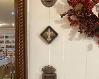 cast metal crosses by local artist