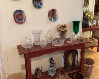 masks, crystal and glass, baskets, etc.
