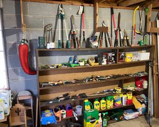 garden tools and chemicals