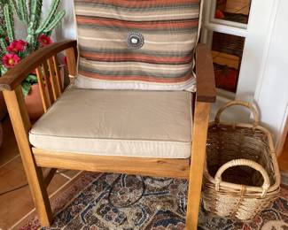 acacia wood arm chair