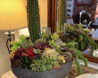 faux succulents bowl
