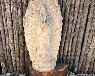 carved stone Our Lady of Guadalupe