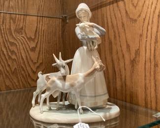Lladro Shepherdess with Goats