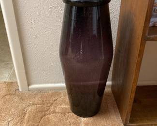 large purple glass vase