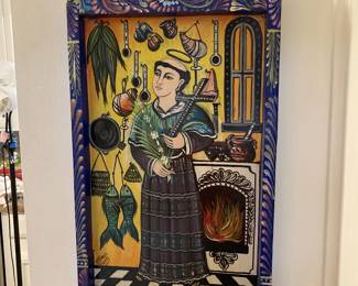 Filemon Ramon Mexican folk art "San Pasqual" retablo