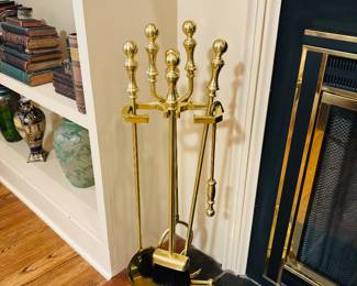 Brass polished Fire set