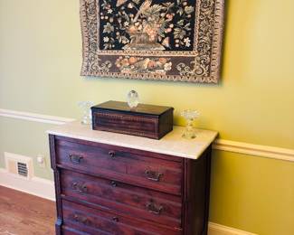 Eastlake style chest with marble top
