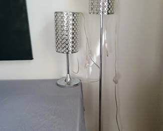 Crystal floor and side table lamps