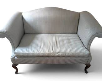 Striped Blue Tan Loveseat