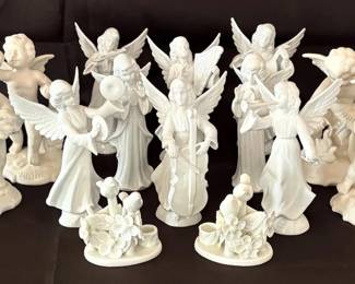Dresden Porcelain Cherubs, Angels, and Fitz Floyd Bird Candleholders
