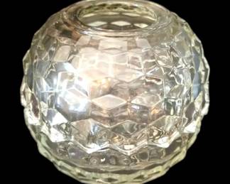 Fostoria Homco Clear Glass Cubist Fairy Lamp