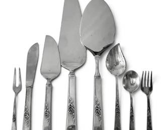 Reed Barton Sterling Silver Classic Rose Serving Utensils 425g Total