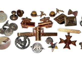 Mens Cufflinks, Tie Clip, Pins, More