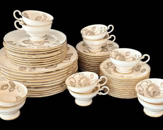 Castleton Gloria Ivory Beige Floral China Set 53 Pcs