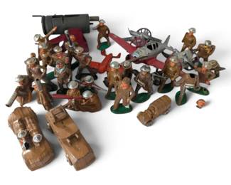 Vintage Barclay Manoil Lead Toy Soldiers, Trucks, DieCast Planes, More