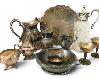 SilverPlate Tray, Pitchers, Sugar Creamer More
