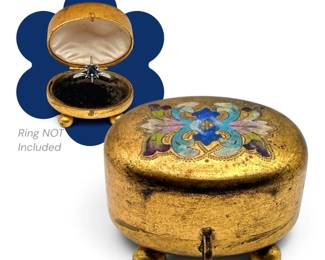 Antique Gilt Art Nouveau Footed Ring Box