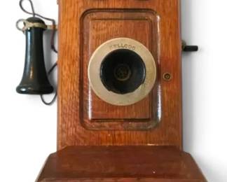Antique WallMounted Crank Telephone by Kellogg Switchboard Supply Co.