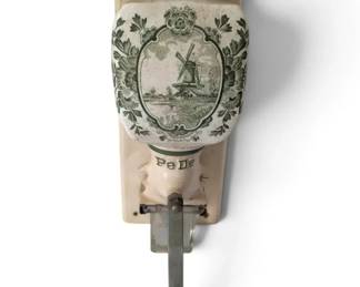 Vintage PeDe WallMounted Coffee Grinder w Green Floral Design