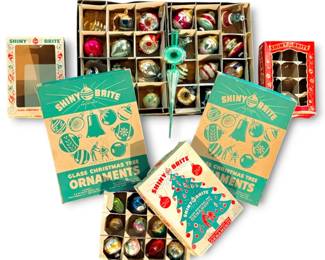 Vintage ShinyBrite Glass Christmas Ornaments