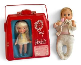 1960s Heidi Pocket Doll In Original Case Plus Accessories More