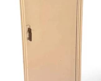 Cream Colored Metal Storage Cabinet