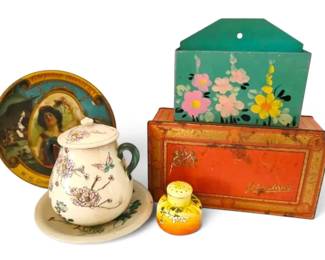 Johnsons Chocolate Tin, Gypsy Hosiery Advertising Plate More