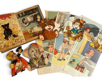 Vintage Ephemera Childrens Scrapbook, Circus Animals, Health Posters