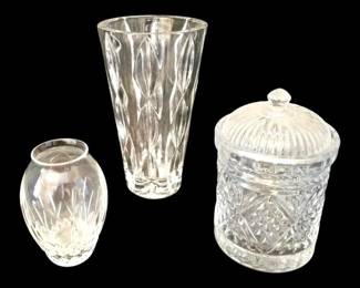 Waterford Crystal Vase, Shannon Crystal Biscuit Jar, More